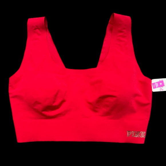PINK Victoria's Secret Other - Victorias Secret Pink Lightly Lined ( Padded )  Bralette bra long lined Red M